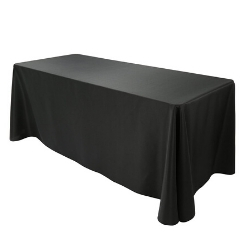 6ft Banquet Table & Black Table Linen - $149  (72 x 30 x 30") 